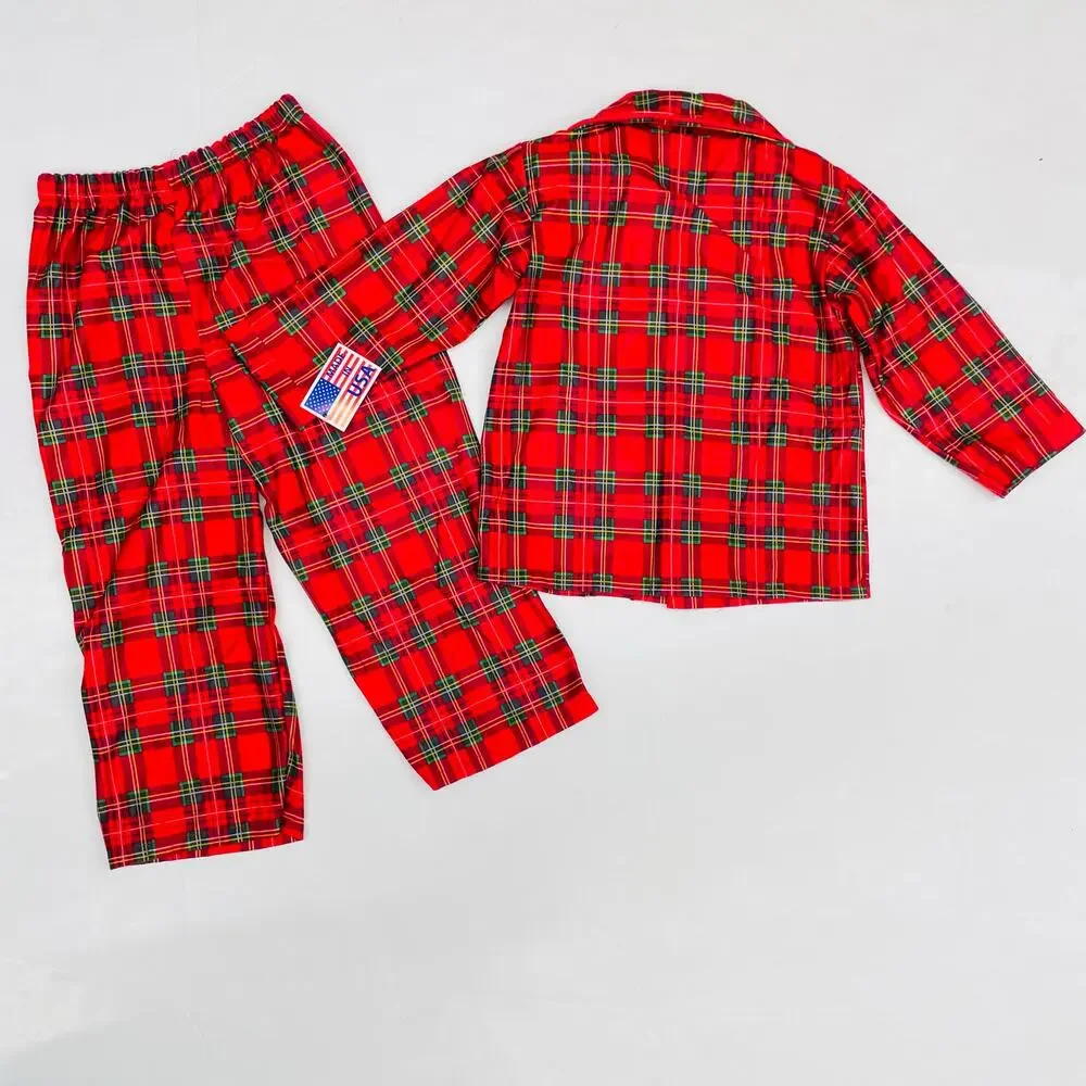 NWT Tom & Jerry Size 4 Red Plaid Holiday PJs